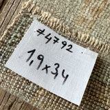 1’9 x 3’4 Antique Turkish Taspinar Rug Muted Gray & Beige '4792
