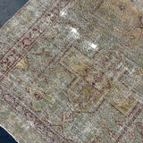 4’2 x 8’1 Classic Antique Rug Muted Slate, Seafoam, Clay, Taupe &  Burgandy '5353