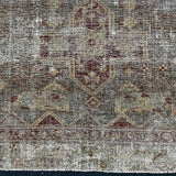 4’2 x 8’1 Classic Antique Rug Muted Slate, Seafoam, Clay, Taupe &  Burgandy '5353