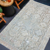 4’ x 6’4 Classic Antique Rug Muted Eggshell Blue, Camel Beige + Taupe SB '4296