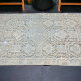 4’ x 6’4 Classic Antique Rug Muted Eggshell Blue, Camel Beige + Taupe SB '4296