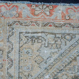 4’ x 6’4 Classic Antique Rug Muted Eggshell Blue, Camel Beige + Taupe SB '4296