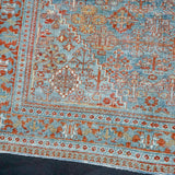 4’4 x 6’4 Classic Antique Rug Muted Sky Blue + Red and White SB '4300