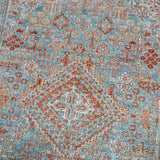 4’4 x 6’4 Classic Antique Rug Muted Sky Blue + Red and White SB '4300