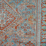 4’4 x 6’4 Classic Antique Rug Muted Sky Blue + Red and White SB '4300