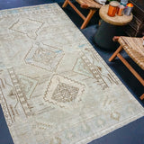 4’3 x 7’6 Classic Antique Rug Muted Beige, Sea Green + Denim SB '4453