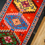 2’8 x 10’3 Turkish Oushak Runner Red and Rainbow '3084