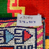 2’8 x 10’3 Turkish Oushak Runner Red and Rainbow '3084