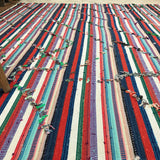 7 x 8 Mid-Century Modern Design Turkish Filikli Kilim from the 70's Striped Colorful