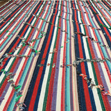 7 x 8 Mid-Century Modern Design Turkish Filikli Kilim from the 70's Striped Colorful
