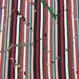 7 x 8 Mid-Century Modern Design Turkish Filikli Kilim from the 70's Striped Colorful