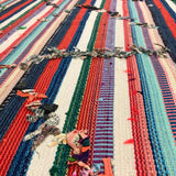7 x 8 Mid-Century Modern Design Turkish Filikli Kilim from the 70's Striped Colorful