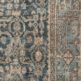 3’10 x 7 Classic Antique Rug Muted Denim Blue & Bronze + Sea Green SB '5045