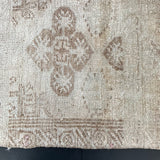 1’5 x 1’11 Antique Turkish Taspinar Rug Muted Monochromatic Gray + Beige '5218