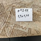 1’5 x 1’11 Antique Turkish Taspinar Rug Muted Monochromatic Gray + Beige '5218