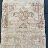 1’5 x 1’11 Antique Turkish Taspinar Rug Muted Monochromatic Gray + Beige '5218