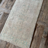 1’8 x 3’2 Antique Taspinar Rug Muted  Beige & SeaFoam '4896