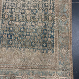 3’10 x 7 Classic Antique Rug Muted Denim Blue & Bronze + Sea Green SB '5045