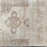 1’5 x 1’11 Antique Turkish Taspinar Rug Muted Monochromatic Gray + Beige '5218