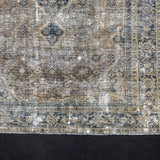 4’5 x 6’8 Classic Antique Rug Muted Indigo Blue, Camel & Gray SB '5244