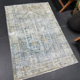 3’3 x 4’10 Classic Antique Rug Muted Denim Blue, Camel & Bone SB '5035