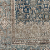 3’10 x 7 Classic Antique Rug Muted Denim Blue & Bronze + Sea Green SB '5045