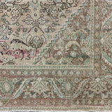 9’6 x 12’6 Classic Vintage Rug Muted Taupe, Black & Sea Green 5803
