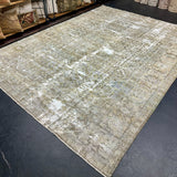 8’8 x 11’9 Classic Antique Rug Muted Gray, Blue, Green & Brown