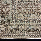 9’5 x 13’9 Traditional Vintage Rug Muted Beige, Sea Blue & Light Brown 5789