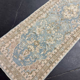 2’9 x 24’2 Classic Vintage Narrow Runner Muted Blue, Beige, Green & Mauve 5804