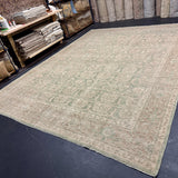9’11 x 12’10 Traditional Style Rug Pure Soft Organic Wool Forest Green, Beige & Taupe LB58 MK1181