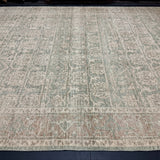 9’11 x 12’10 Traditional Style Rug Pure Soft Organic Wool Forest Green, Beige & Taupe LB58 MK1181