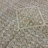 9’7 x 13’2 Classic Vintage Rug Muted Sand Beige, Tawny Brown, Sea Green & Sea Blue 5798