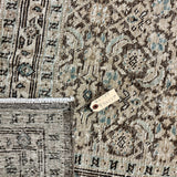 9’5 x 13’9 Traditional Vintage Rug Muted Beige, Sea Blue & Light Brown 5789