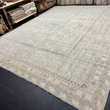 12’ x 15’ Silk and Wool Blue, Ivory & Gray Carpet MK1056 LB02