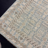 9’3 x 12’1 Silk and Wool Blue, Ivory & Gray Carpet MK1281 LB02
