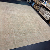 10’7 x 13’10 Classic Vintage Rug Muted Camel, Denim and Green 5802