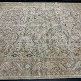 9’6 x 12’6 Classic Vintage Rug Muted Taupe, Black & Sea Green 5803
