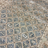9’10 x 13’2 Traditional Vintage Rug Muted Navy, Bone, Beige & Camel 5790