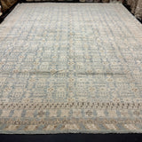 12’ x 15’ Silk and Wool Blue, Ivory & Gray Carpet MK1056 LB02