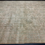 10’7 x 13’10 Classic Vintage Rug Muted Camel, Denim and Green 5802