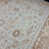10’4 x 14’ Traditional Style Rug Pure Soft Organic Wool  Powder Blue, Taupe &  Sand Beige  LB56 MK1251