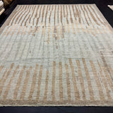 9’4 x 11’11 Moroccan Style Rug Pure Soft Organic Wool  Light Sea Blue, Gray, Camel & Beige LB62