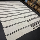 9’ x 12’ Organic Hemp Rug and Goat Hair Off White + Brown Black 5642