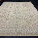 10’3 x 12’9  Traditional Style Rug Pure Soft Organic Wool Sand Beige & Powder Blue LB60 MK1004