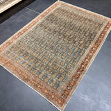4’6 x 6’6 Classic Antique Rug Muted Midnight Blue and Deep Rust 5797