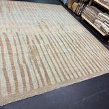 9’4 x 11’11 Moroccan Style Rug Pure Soft Organic Wool  Light Sea Blue, Gray, Camel & Beige LB62
