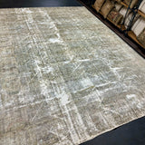 8’8 x 11’9 Classic Antique Rug Muted Gray, Blue, Green & Brown