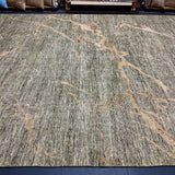 10’2 x 12’11 Moroccan Style Rug Pure Soft Organic Wool Greens, Gold & Brown LB48 MK1235