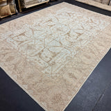 10’2 x 13’ Traditional Style Rug Pure Soft Organic Wool  Powder Blue, Sand Beige & Taupe LB57 MK1178